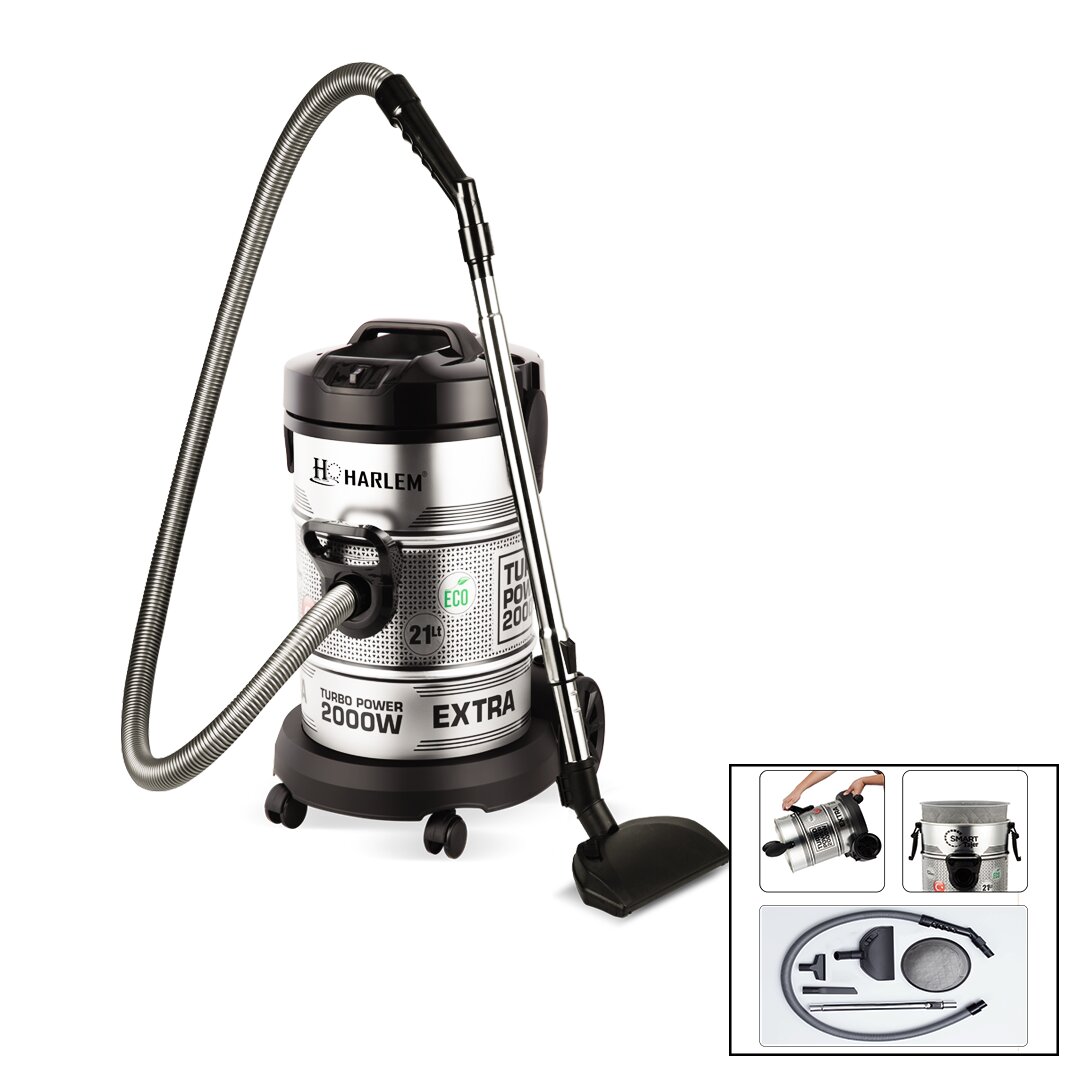 TORBASIZ - KURU VAKUMLU - METAL KASA ELEKTRİKLİ SÜPÜRGE 21LT - 2850W HSV-622DVC (5563)