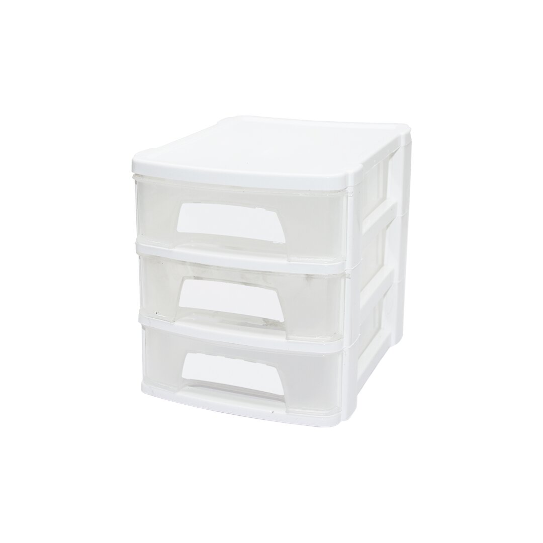 TONTON - No:1 3-Tier Drawer 21.5X16.5X18.5 CM - Black or Whi