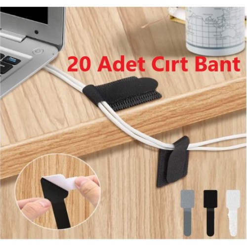 20 Pack Self-Adhesive Velcro Cable Ties (5563)