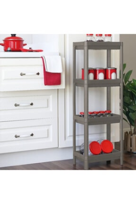 Gray - Anthracite Rectangular Plastic Shelf Unit (5563)