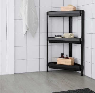 TRIANGLE - BLACK PRACTICAL PLASTIC SHELF UNIT (5563)