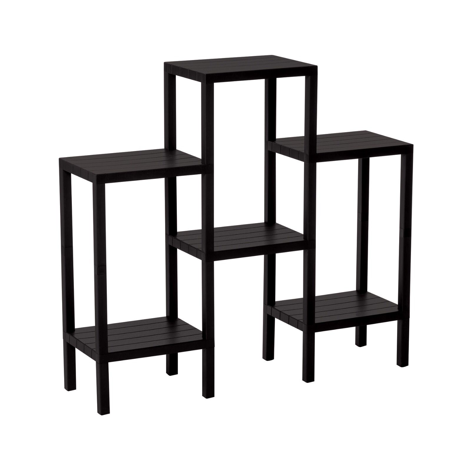 6-Shelf Black Modular Unit Plastic 108x100x29 cm (5563)