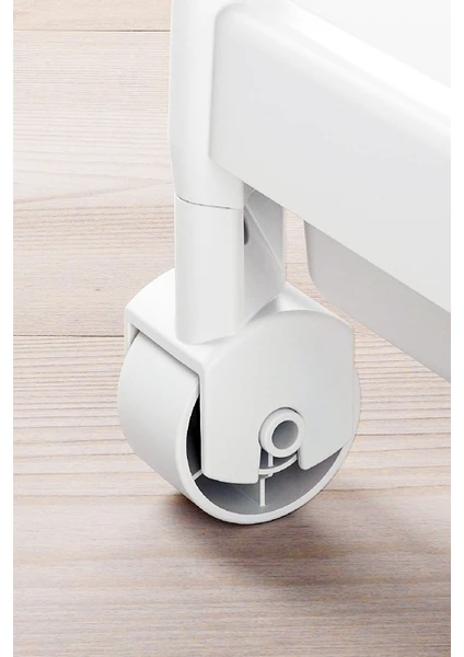 White Multi-Purpose 3-Tier Rolling Shelf Unit (5563) #3