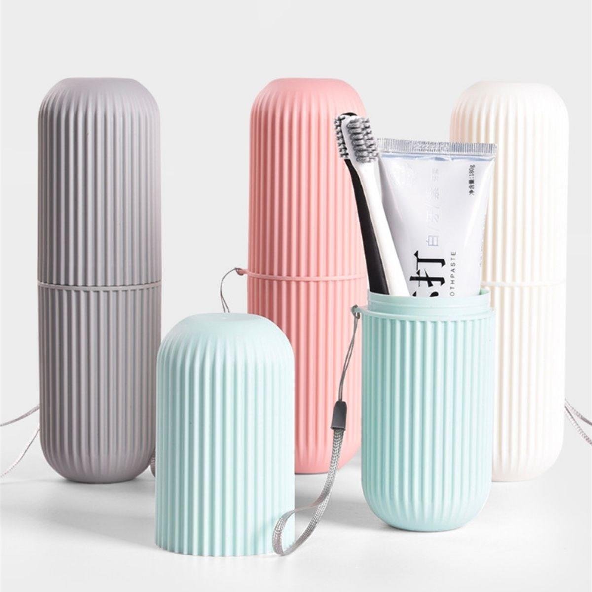 Travel Toothbrush Case with Cord - Multi-Purpose Cylindrical