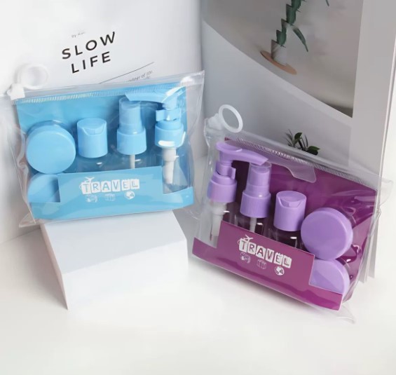 6-Piece Travel Empty Bottle Set with Colored Caps (5563)