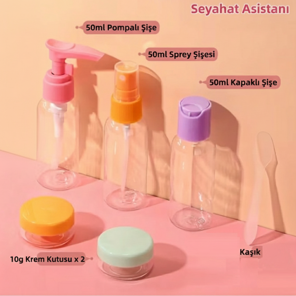 6-Piece Travel Empty Bottle Set with Colored Caps (5563) #5