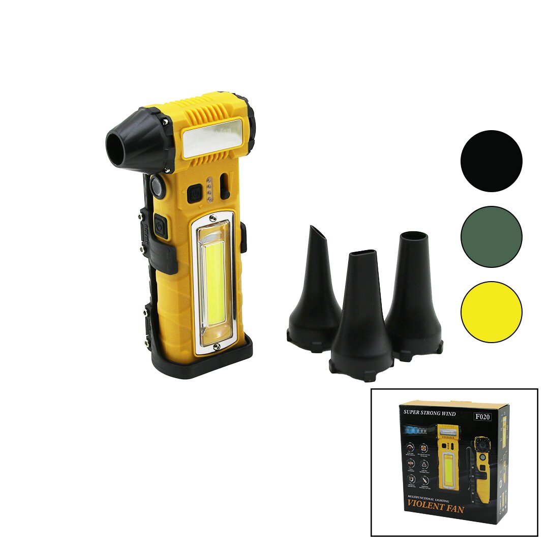 OTO ARAÇ SÜPÜRGE - FENER - MİNİ TURBO JET FAN ŞARJLI 3 FARKLI UÇ KADEMELİ HIZ AYAR 8 FARKLI BEYAZ-KIRMIZI IŞIK STANDLI - MIKNATIS - KESME APARATI (5563)