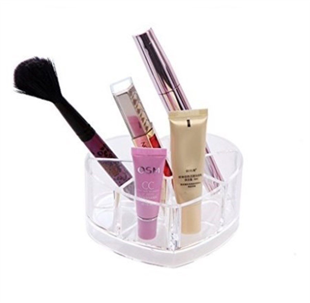Heart-Shaped Acrylic Cosmetic Makeup Organizer (5563)