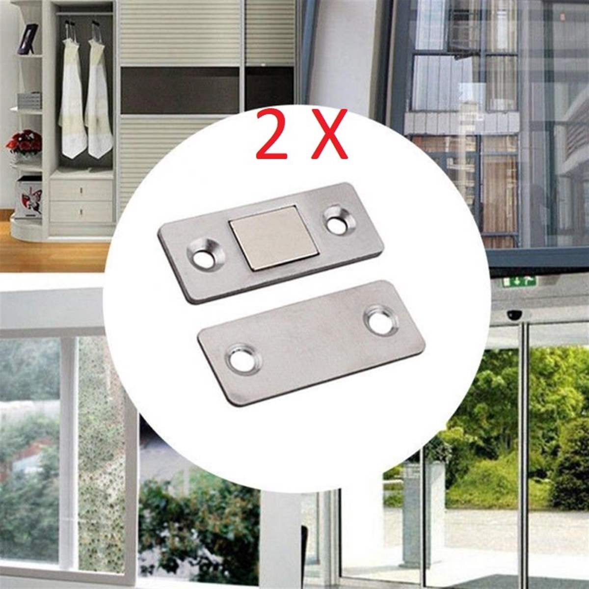 2 Pairs Magnetic Cabinet Door Drawer Furniture Stopper Closer (5563) #2