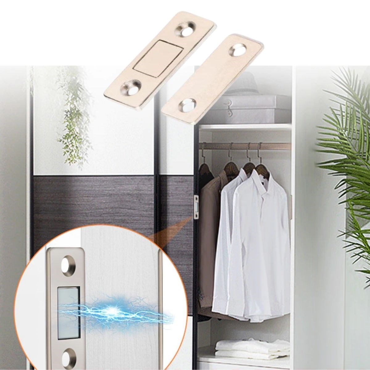 2 Pairs Magnetic Cabinet Door Drawer Furniture Stopper Closer (5563) #5