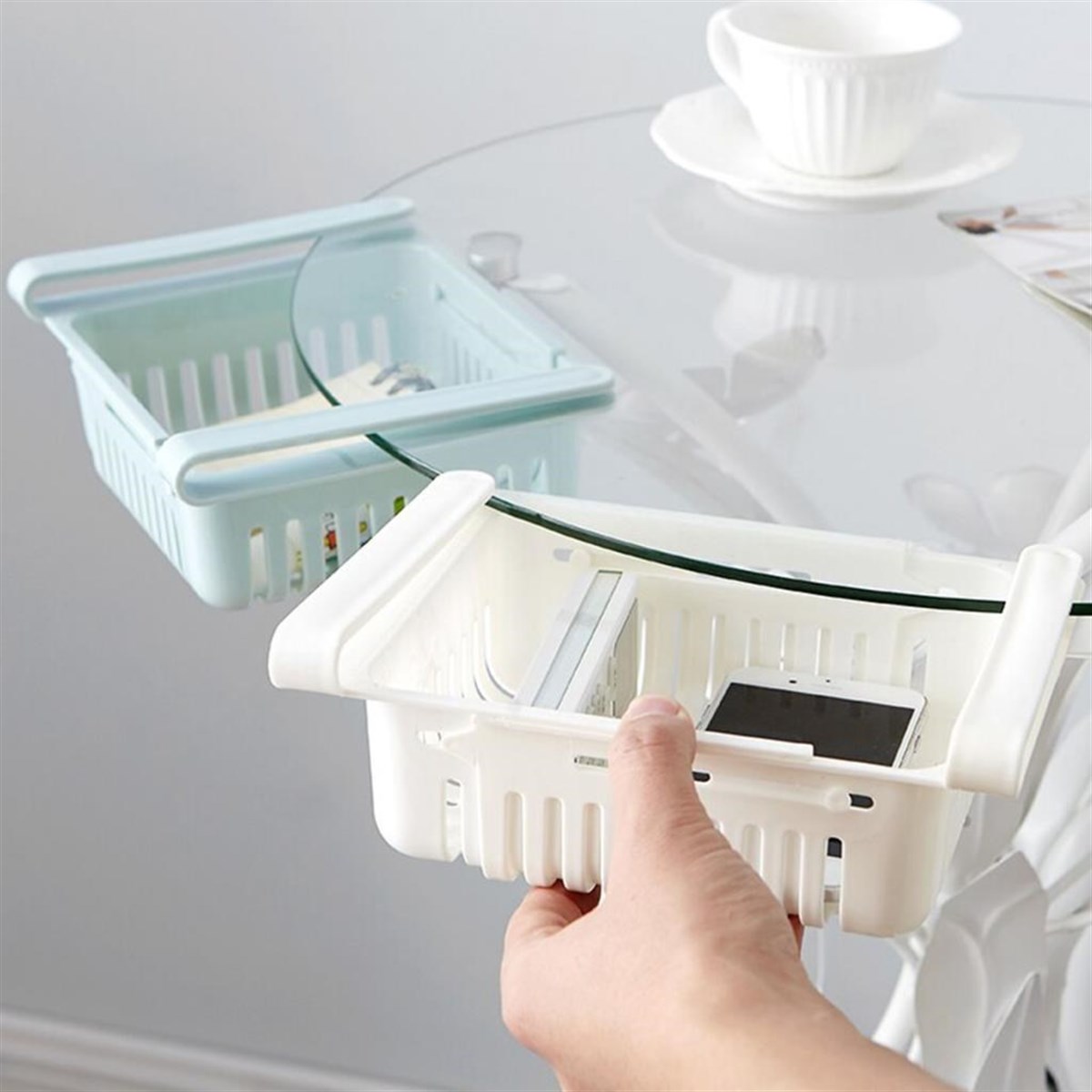 Multifunktionaler ausziehbarer Kühlschrank-Organizer Korb Regal (5563) #2