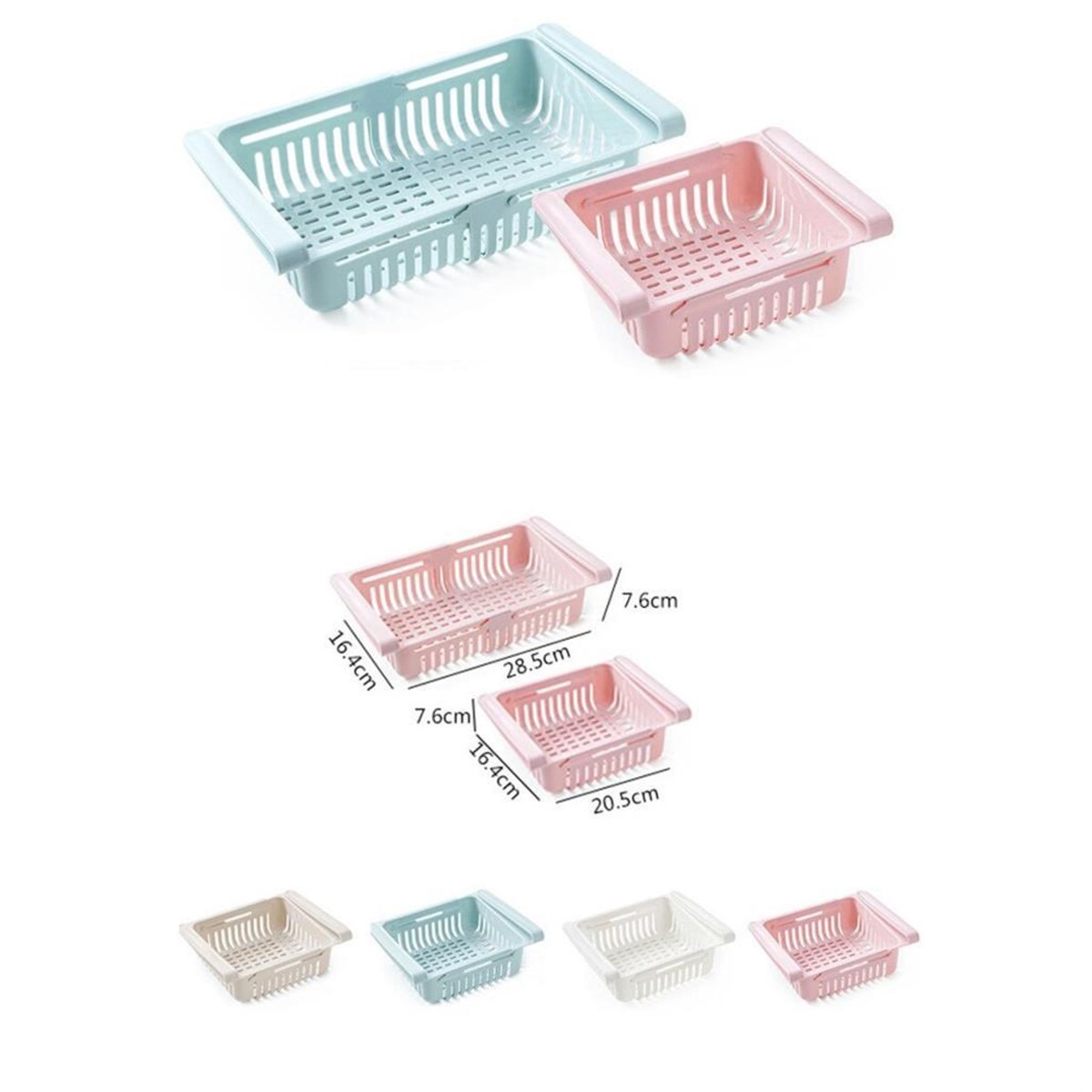 Multifunktionaler ausziehbarer Kühlschrank-Organizer Korb Regal (5563) #3