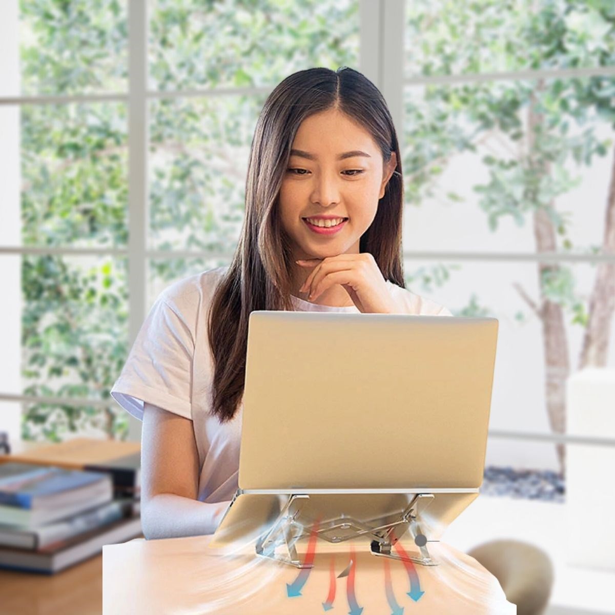 Ayarlanabilir Dizüstü Destek Tabanı Tamamen Katlanabilir Taşınabilir Laptop Yükseltici (5563) #5