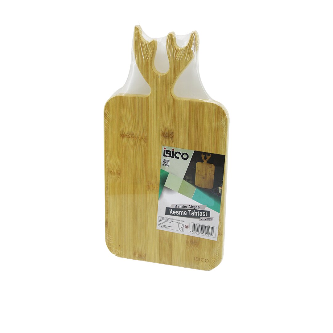 Rectangular 22x38cm Bamboo Wood Cutting Board with Deer Antl