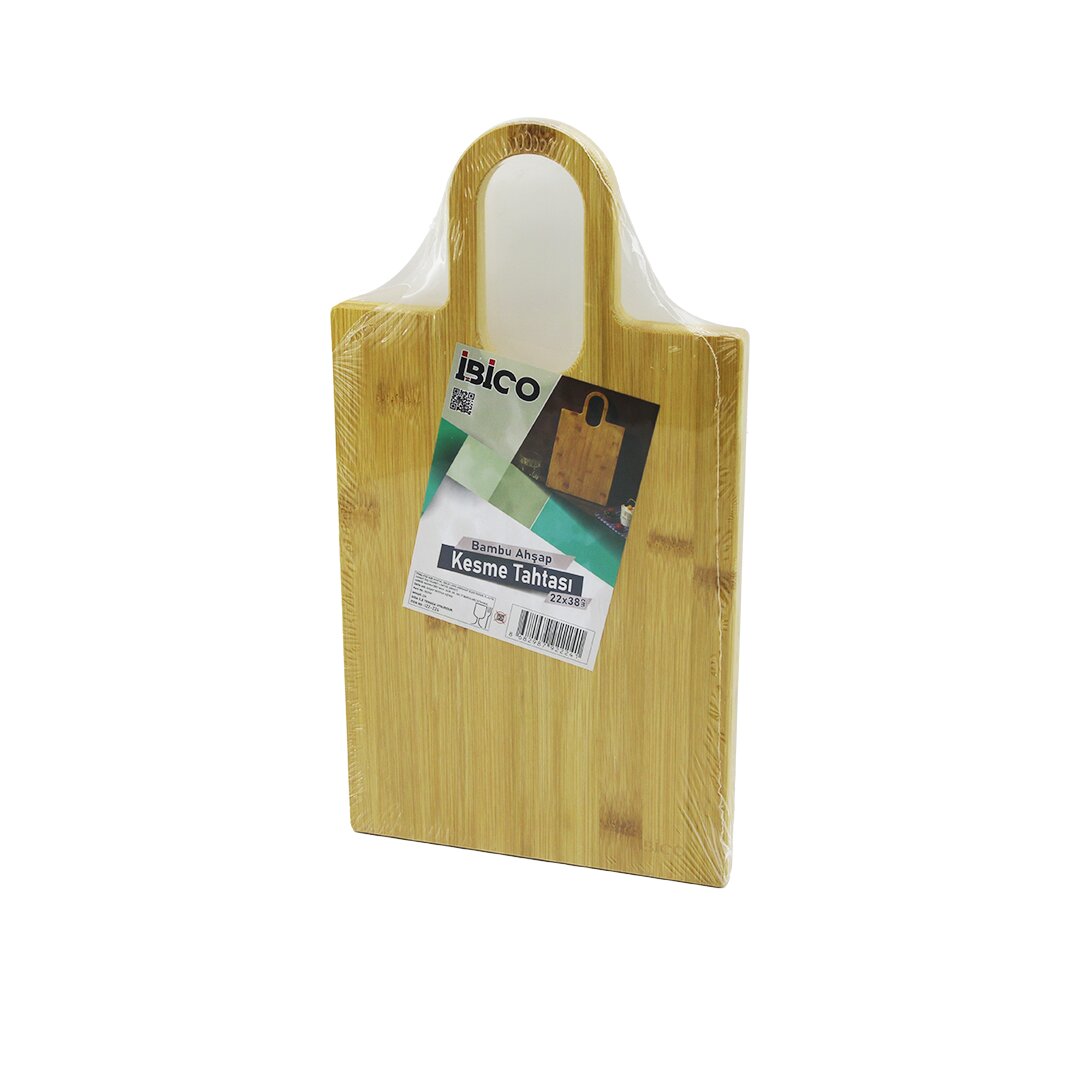 Rectangular 22x38cm Bamboo Cutting Board with Oval Handle (5