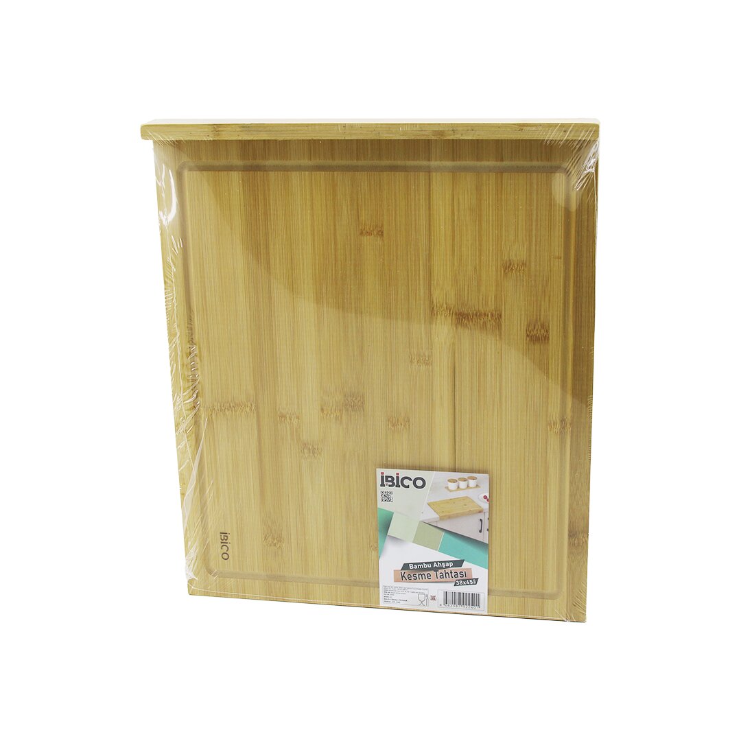 38X45CM Bamboo Wood Cutting Board - Countertop Grooved Edge