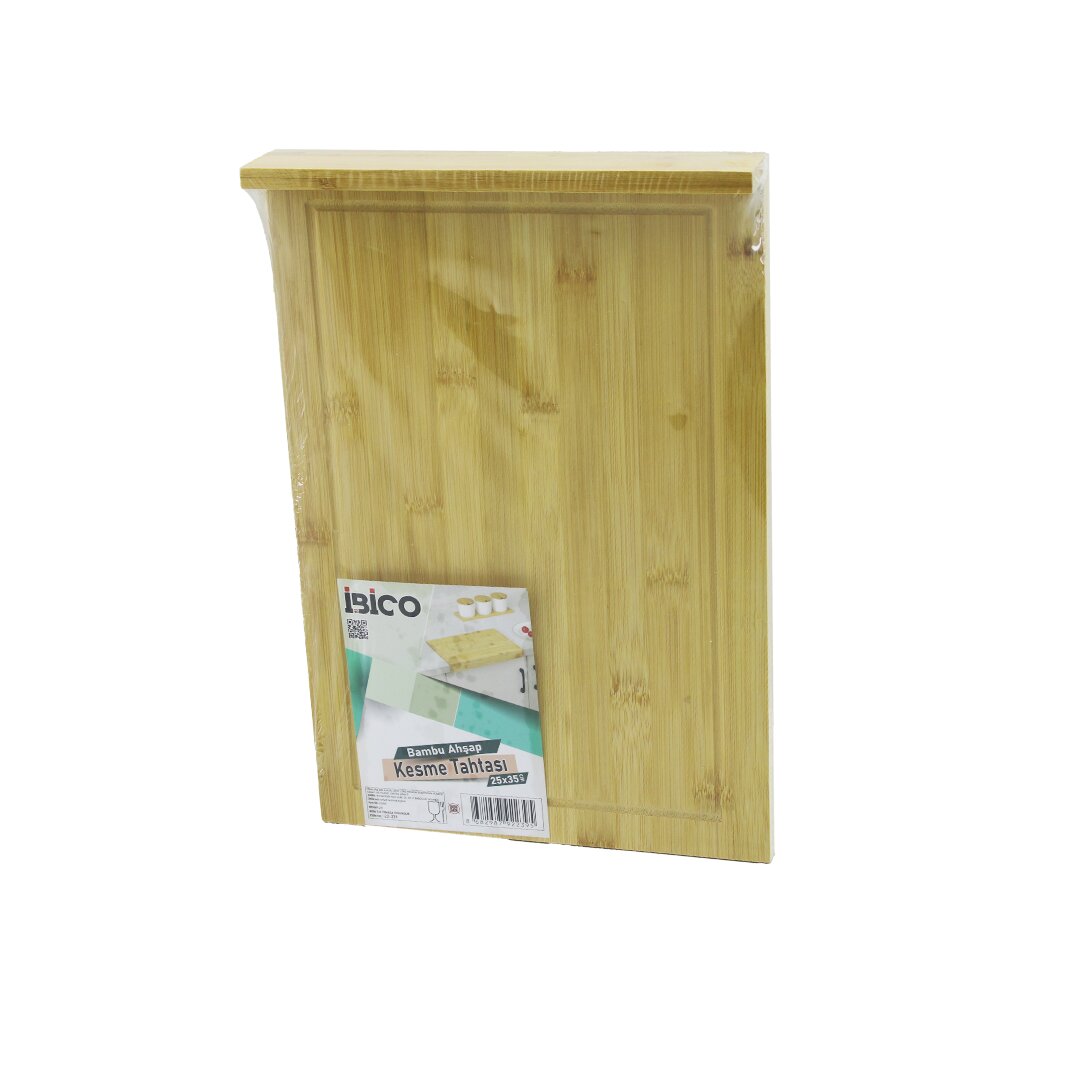 25x35cm Bamboo Wood Cutting Board with Juice Groove (5563)