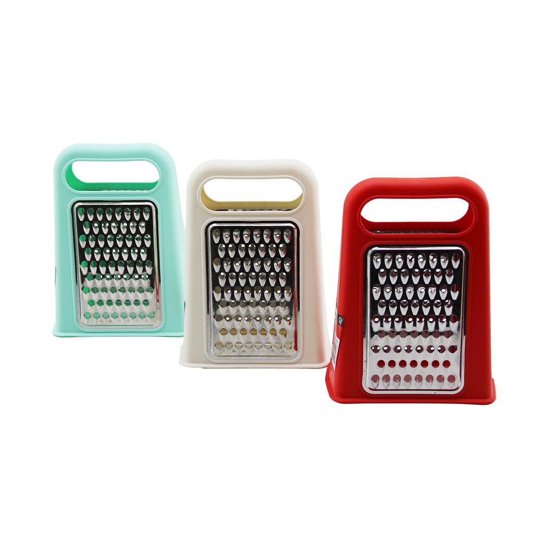 PİRAMİT  METAL MUTFAK RENDESİ ÇİFT YÖNLÜ  RENKLİ PLASTİK ÜST