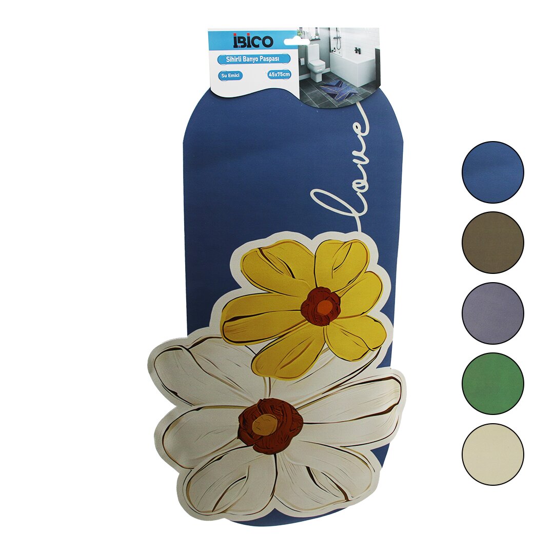 ÇİÇEK FİGÜRLÜ - RENKLİ   45X75CM   SU EMİCİ - SİHİRLİ  BANYO