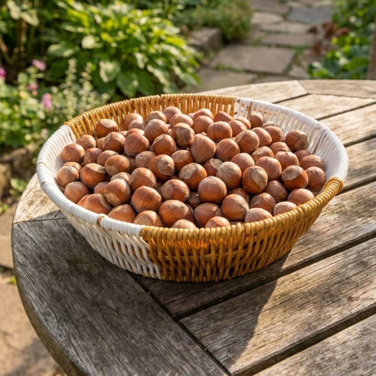 Round Two-Tone Plastic Rattan Bread & Fruit Basket - Multi-P