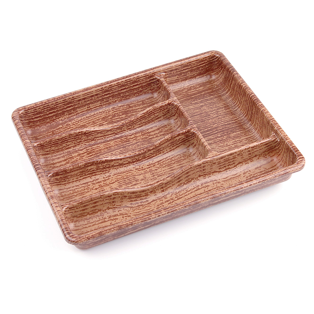 AHŞAP RENK - 5 BÖLMELİ ÇEKMECE İÇİ KAŞIKLIK 36X29CM (5563)