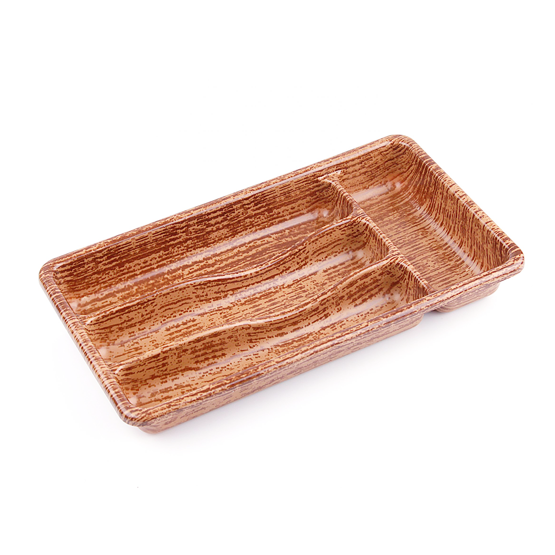 AHŞAP RENK - 4 BÖLMELİ ÇEKMECE İÇİ KAŞIKLIK 36X20CM (5563)