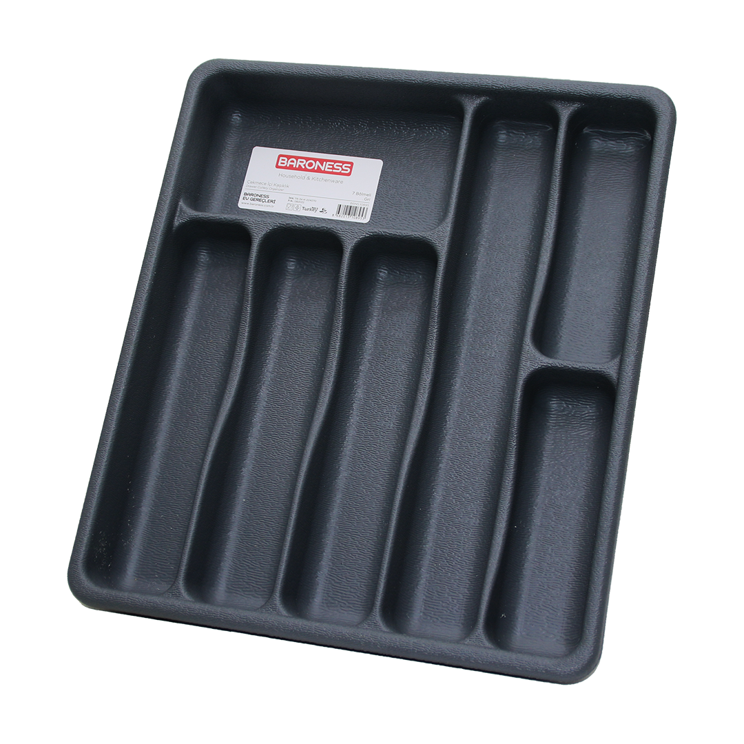 GRİ - 7 BÖLMELİ ÇEKMECE İÇİ KAŞIKLIK (5563)