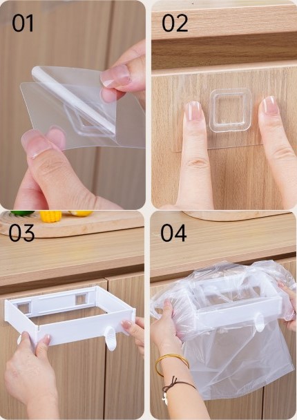 Self-Adhesive Foldable Trash Bag Holder Bracket (5563) #4