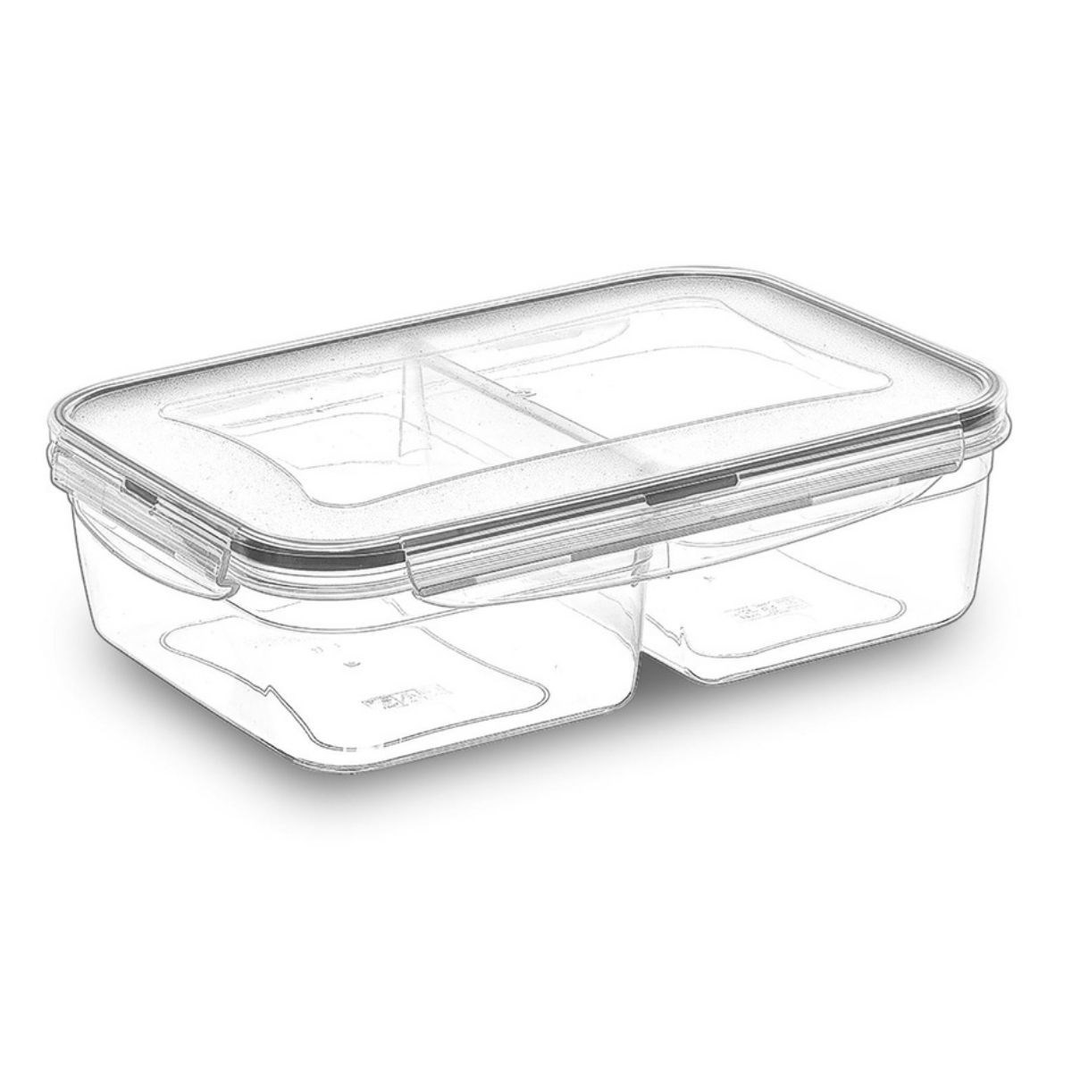 2-Compartment 1+1 Litre Locking Food Storage Container LC-52