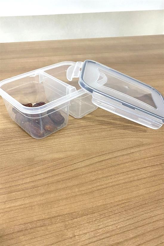 2 Bölmeli 0,45+0,45 Litre Kilitli Kapaklı Erzak Saklama Kabı LC-524 (5563) #5