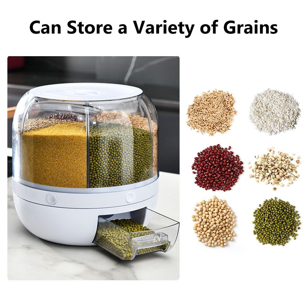 Kuru Gıda Ve Bakliyat Organizeri 360° Dönebilen 6 Bölmeli Ayrıştırıcılı Hava Geçirmez (5563) #5