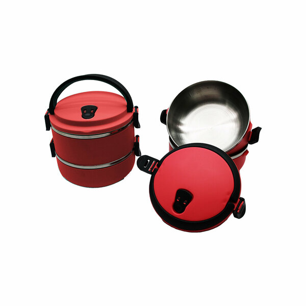 Dual-Layer Food Thermos Container - Dark Pink (5563)