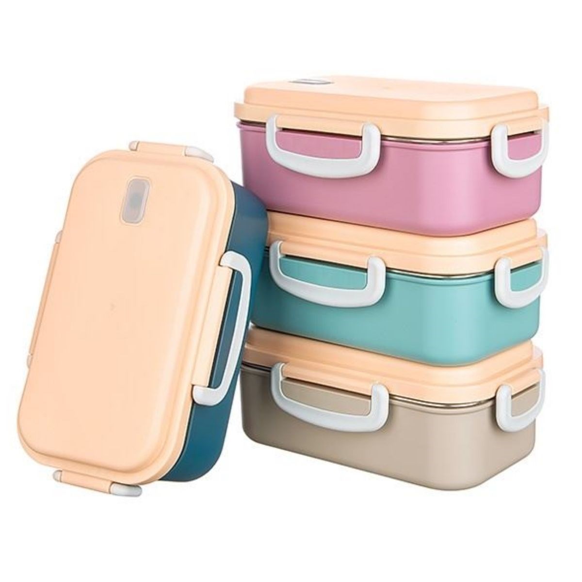 2 Bölmeli 150-300 Ml Paslanmaz Çelik Yemek Kabı Beslenme Kabı Yiyecek Saklama Kabı (5563) #3