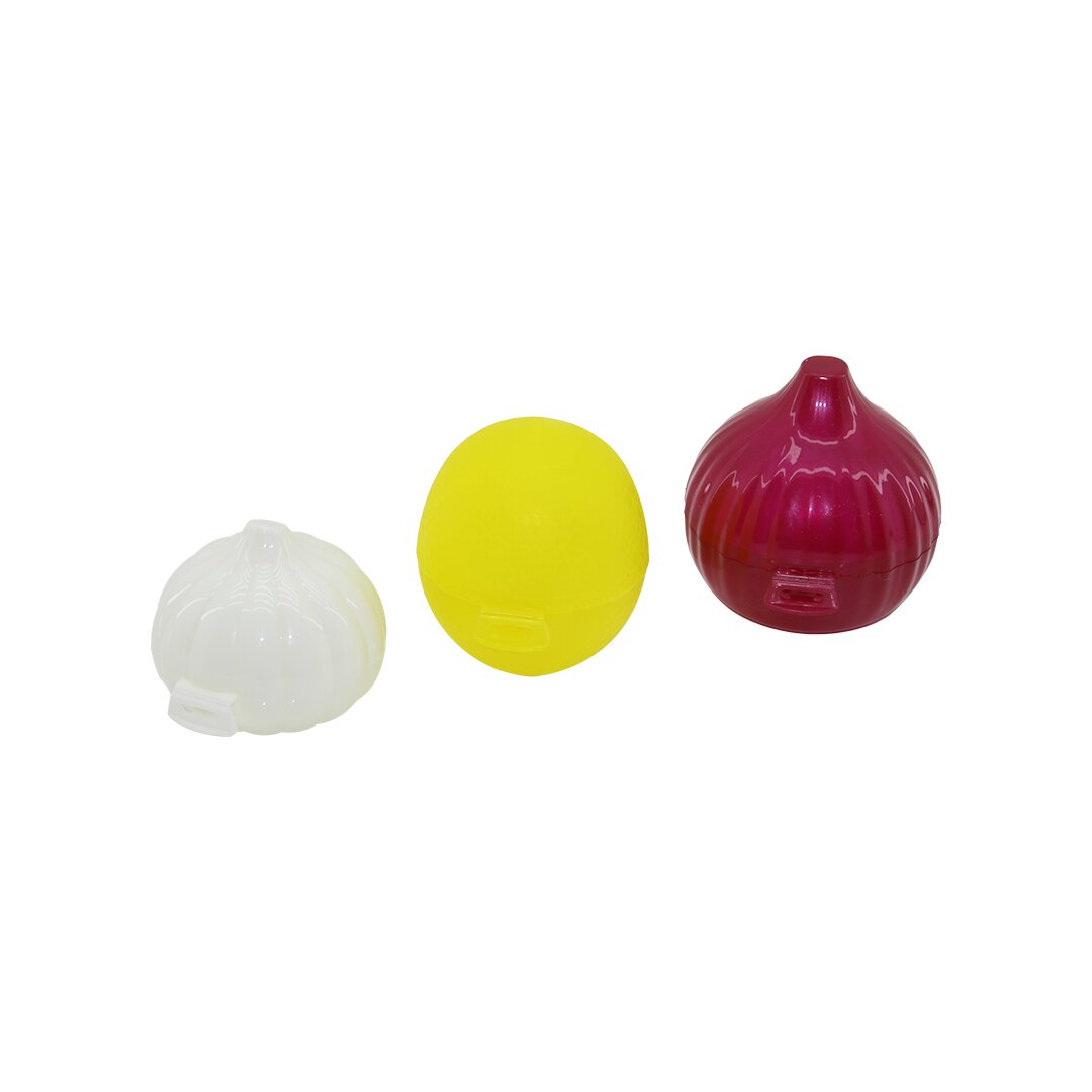 3-Piece Storage Container Set Lemon-Onion-Garlic Colored Mes