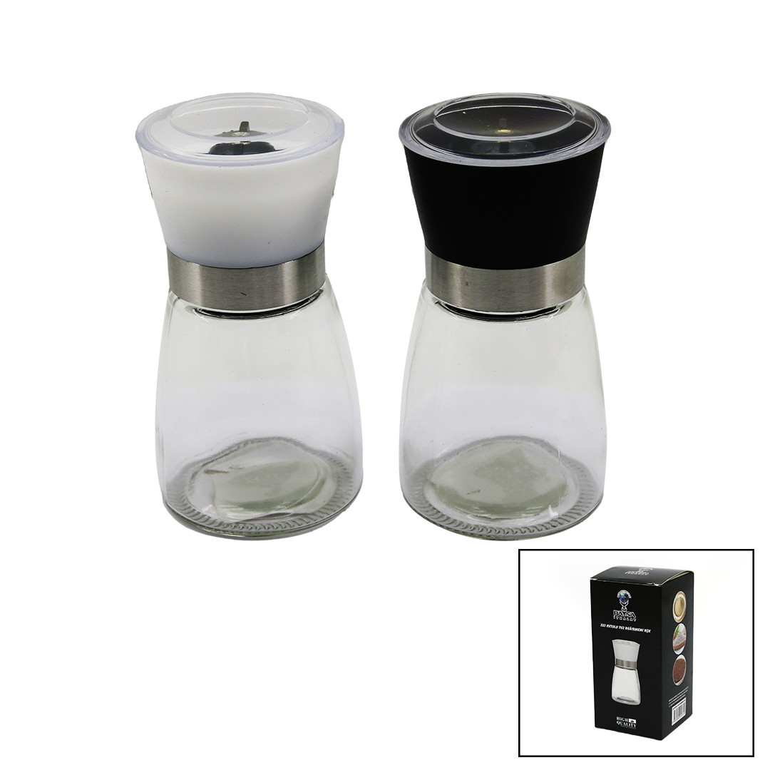 Glass Reservoir Salt & Spice Grinder with Plastic Lid (5563)