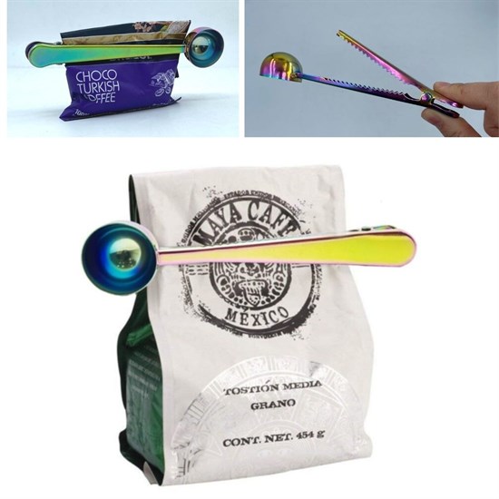 Clip Coffee Measuring Spoon Colorful Multifunction Stainless Steel (5563) #4