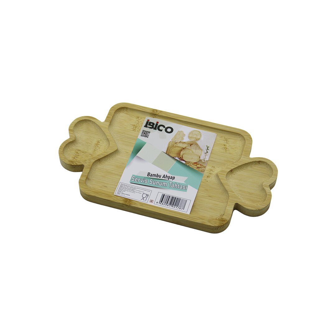 Rectangular 3-Compartment 2-in-1 Heart Handle Serving Tray 2