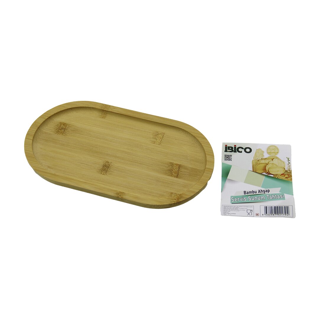 Oval Bamboo Wood Serving Tray - Mini Board 25 X 14 X 1.4CM (