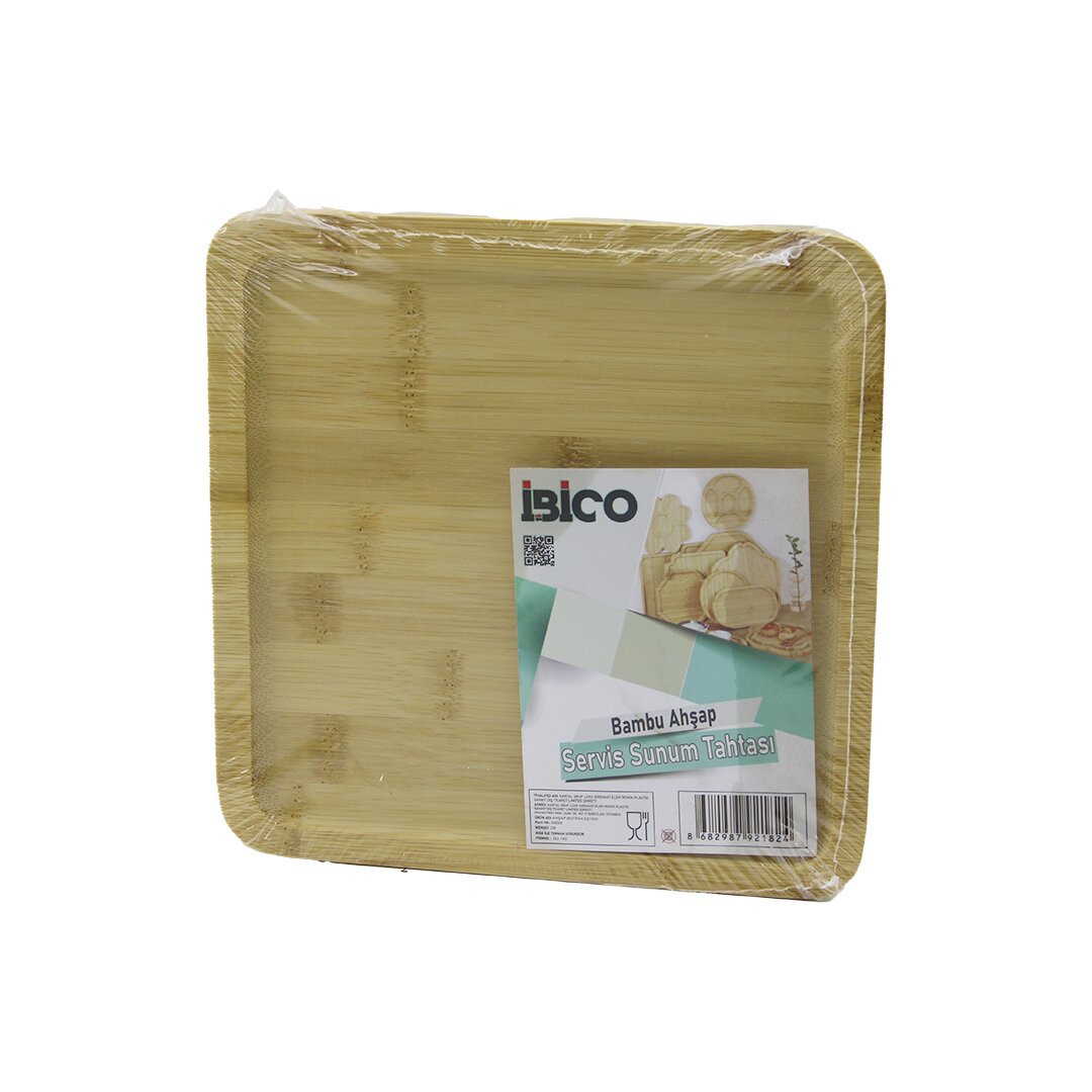Square Bamboo Wood Serving Tray - Mini Board 20 x 20 x 1.4cm