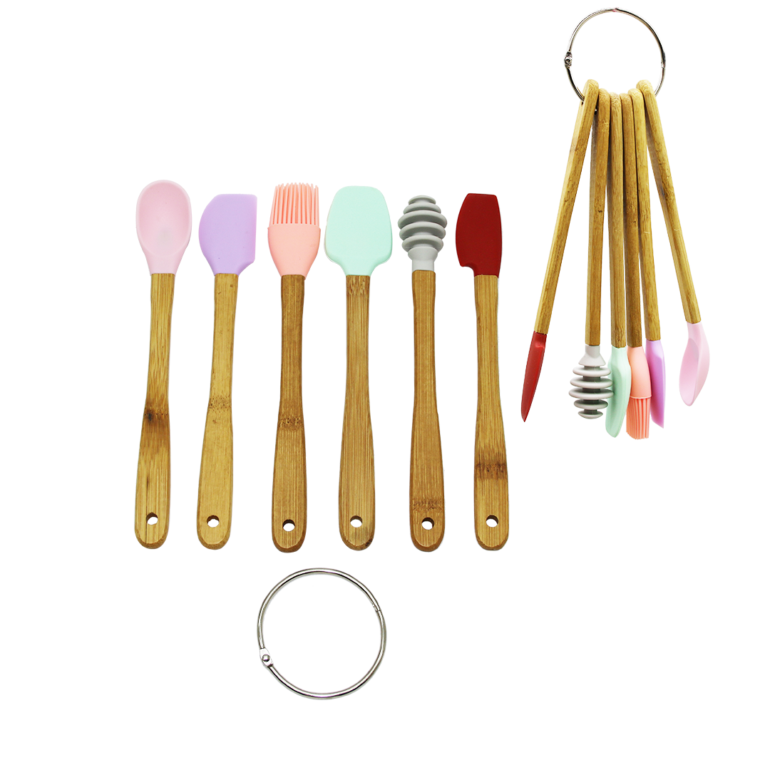 6-Piece Mini Wooden Handle Silicone Kitchen Set (5563)