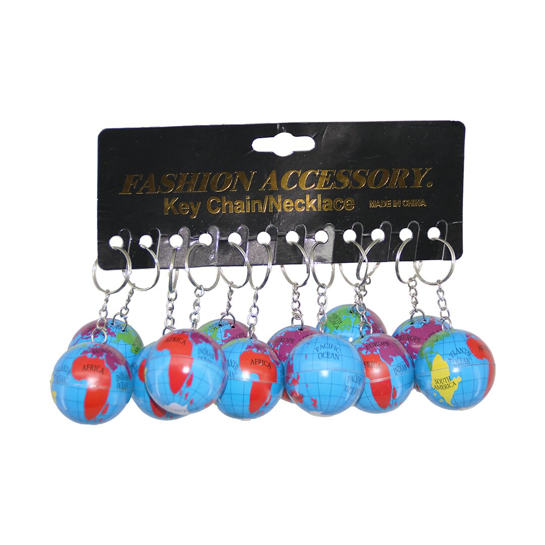 12ER SET WELTKARTE SCHLÜSSELANHÄNGER (5563)