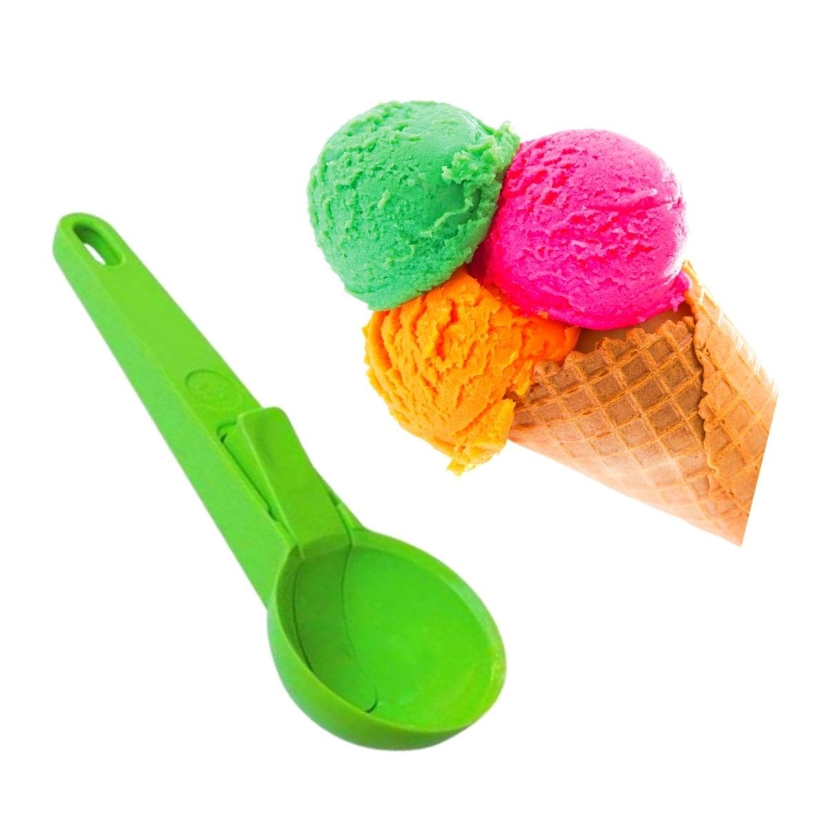 Practical Locking Plastic Ice Cream Serving Scoop Spoon (556