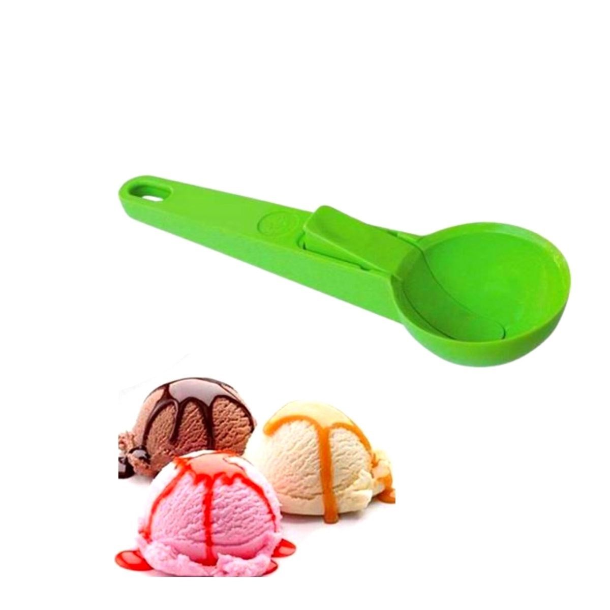 Practical Locking Plastic Ice Cream Serving Scoop Spoon (5563) #5