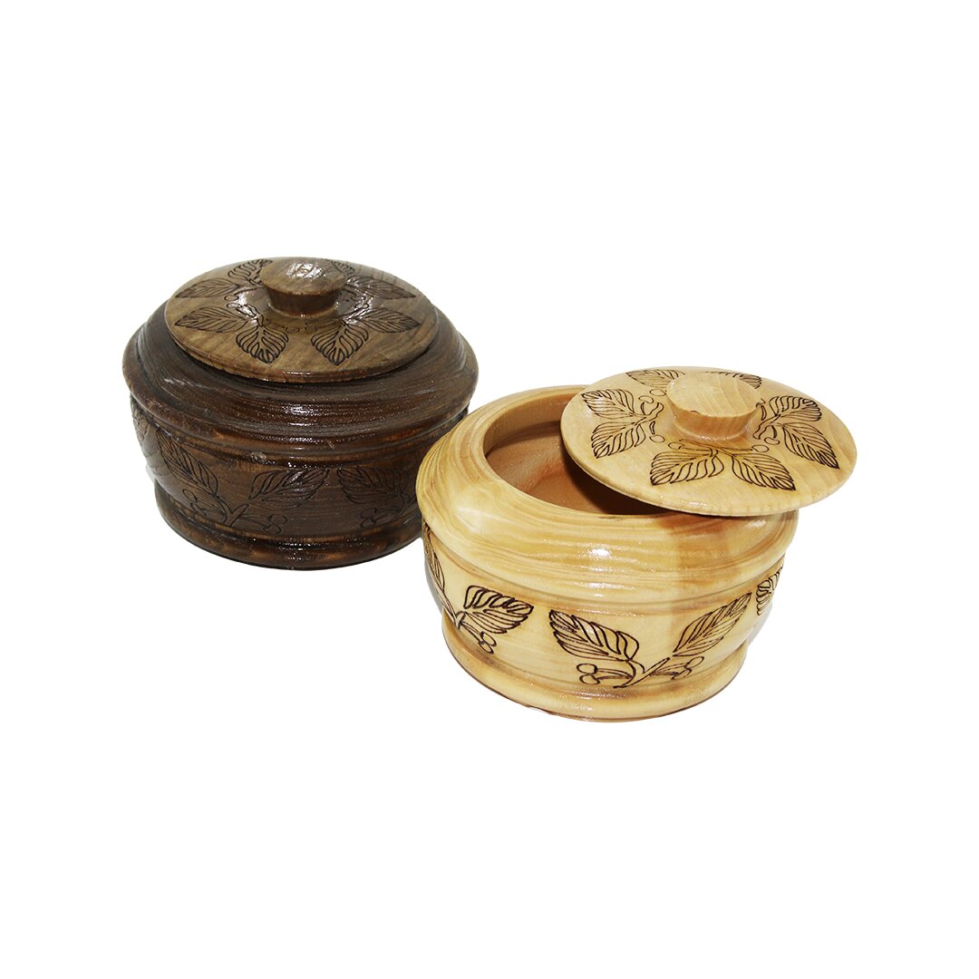 AYAKSIZ   DESENLİ - CNC İŞLEMELİ  AHŞAP ŞEKERLİK KAPAKLI  Fİ