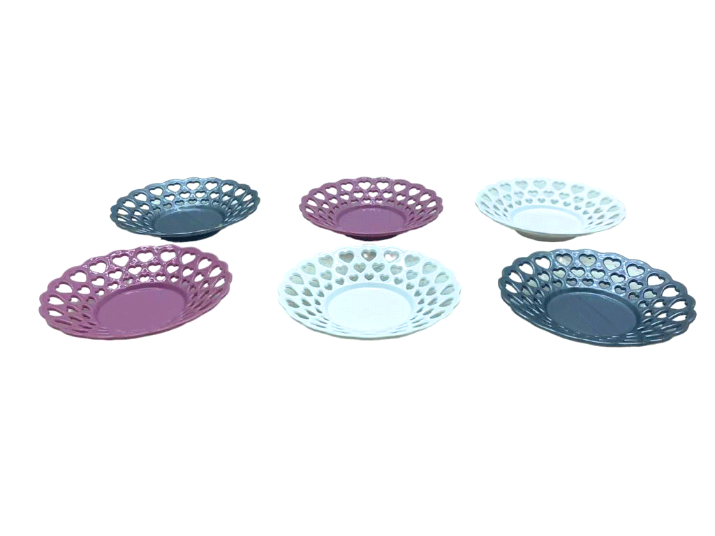 6 PARÇA  RENKLİ PLASTİK ÇAY TABAK (5563)