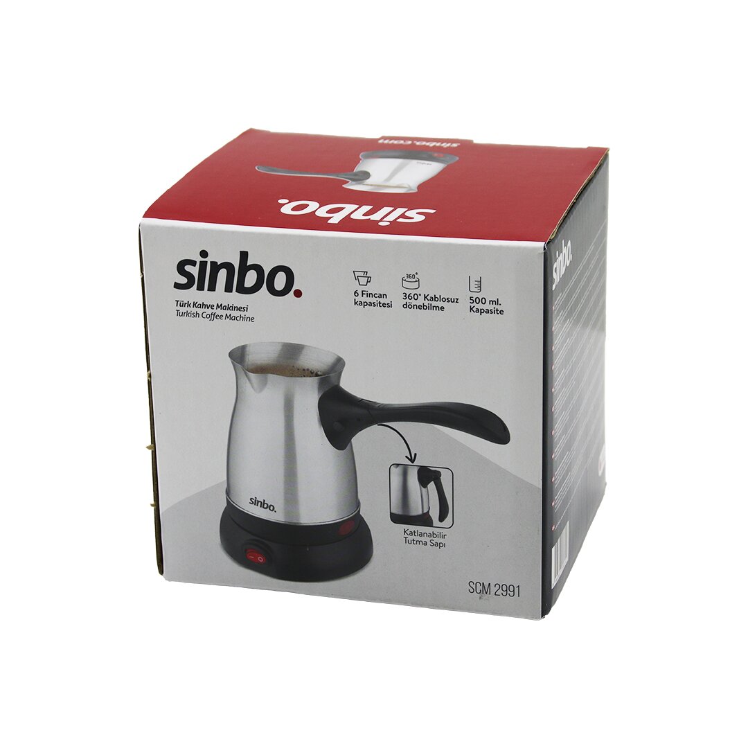 Steel Electric Turkish Coffee Maker - 6 Cup 500ml Cordless 3