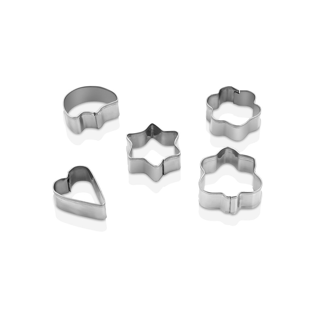5 PCS METAL KURABİYE KALIP KALP - YILDIZ - PAPATYA - AĞAÇ (5