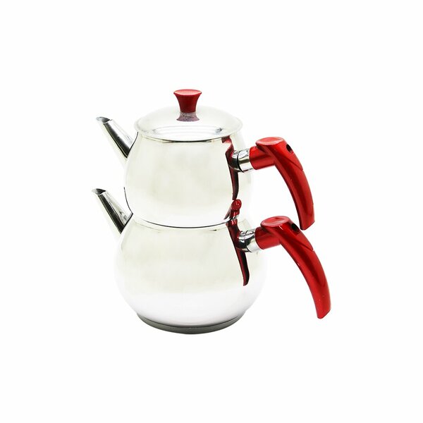 MİNİ 2LT KÜÇÜK BOY KÜRE ÇELİK ÇAYDANLIK SETİ - ÜST: 0.75LT -