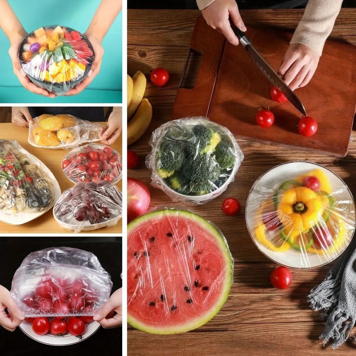 100 Adet Tazeliği Koruyan Tencere ve Tabak Bonesi  Çok Amaçlı Kullan At Tabak Bonesi (5563) #3