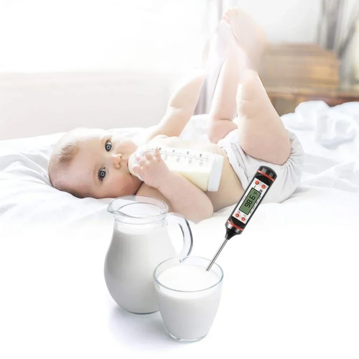 Dijital Gıda Termometresi Süt,Et,Yoğurt Mayalama,Mama Derecesi Ölçer Gıda Termometresi (5563) #3